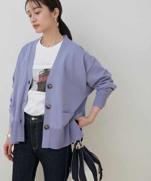 ADAM ET ROPE'（アダムエロペ）の「【アウトレット店舗・WEB限定】ボリュームスリーブカーディガン（カーディガン/ボレロ・レディース・ブラック/ブルー/ベージュ系その他・FREE）」の3枚目の写真