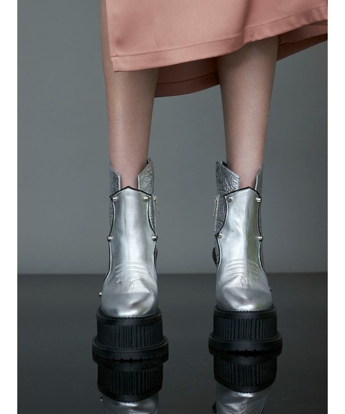 パメオポーズ ブーツ PAMEO POSE(パメオポーズ)の「Western Disco Boots Silver
