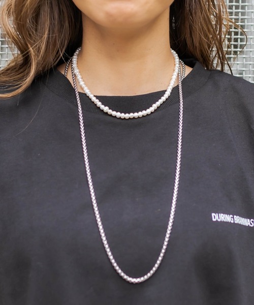 RASVOA（ラスボア）の「変形パールネックレス/4MM（ネックレス・レディース・シルバー・FREE）」の4枚目の写真