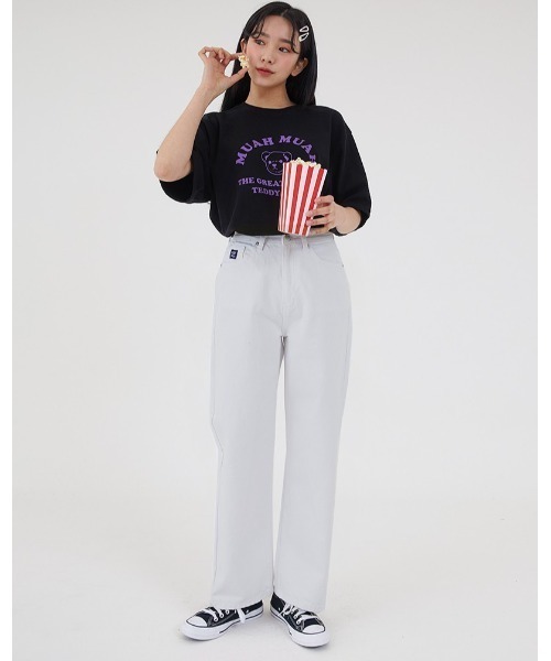 muah muah/ムーアムーア』WIDE COTTON DENIM PANTS/ワイド