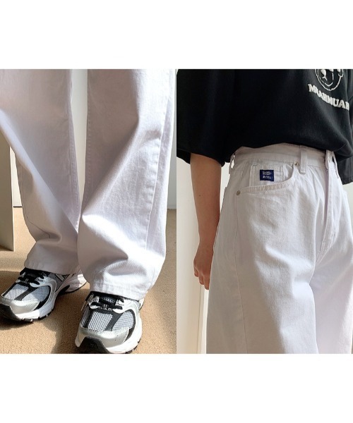 muahmuah(ムーアムーア)の「『muah muah/ムーアムーア』WIDE COTTON DENIM PANTS/ワイドコットンデニムパンツ(デニムパンツ・レディース・ブラック/ホワイト・S/M)」の14枚目の写真