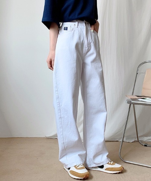 muahmuah(ムーアムーア)の「『muah muah/ムーアムーア』WIDE COTTON DENIM PANTS/ワイドコットンデニムパンツ(デニムパンツ・レディース・ブラック/ホワイト・S/M)」の12枚目の写真