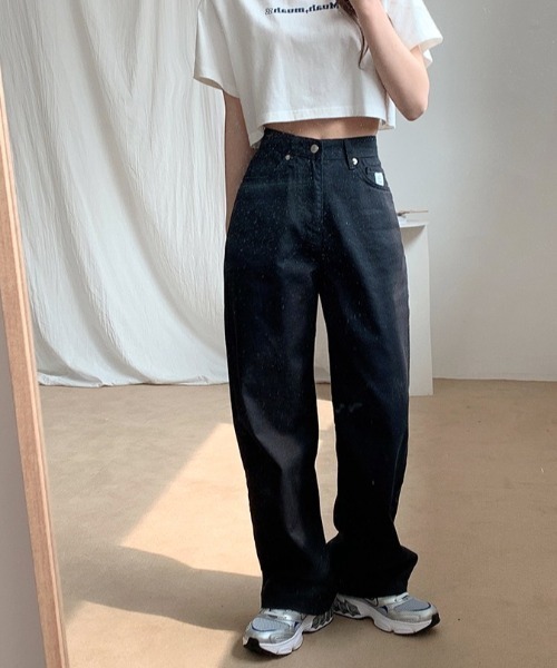 muah muah/ムーアムーア』WIDE COTTON DENIM PANTS/ワイド