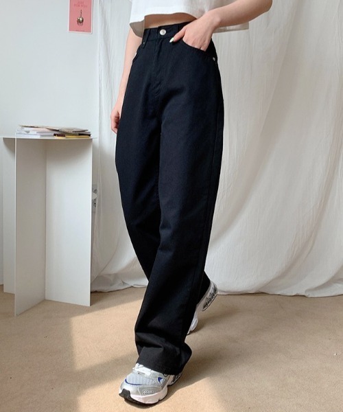 muah muah/ムーアムーア』WIDE COTTON DENIM PANTS/ワイド