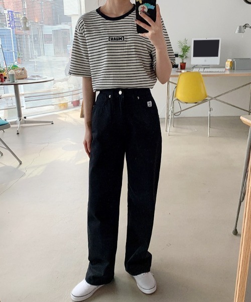 muah muah/ムーアムーア』WIDE COTTON DENIM PANTS/ワイド