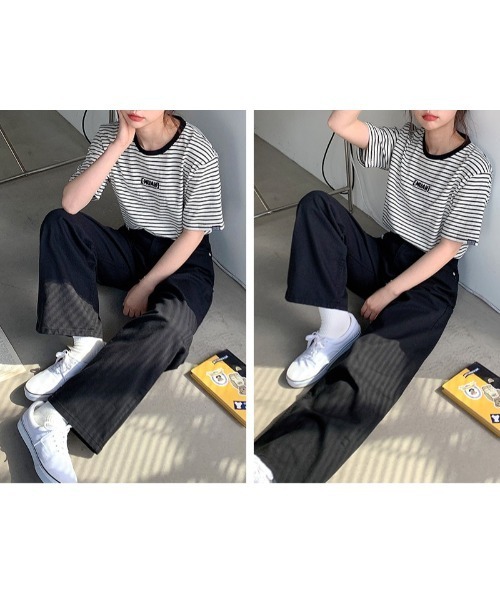 muah muah/ムーアムーア』WIDE COTTON DENIM PANTS/ワイド