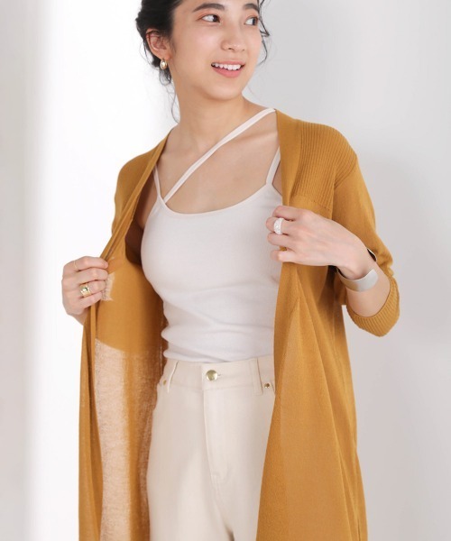 Bou Jeloud（ブージュルード）の「アシメコードカップ付きキャミ（キャミソール・レディース・ブラック/アイボリー/モカ/ラベンダー・ONESIZE）」の2枚目の写真