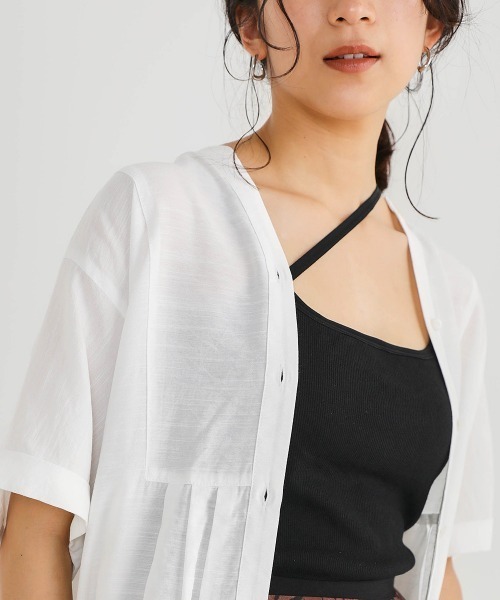 Bou Jeloud（ブージュルード）の「アシメコードカップ付きキャミ（キャミソール・レディース・ブラック/アイボリー/モカ/ラベンダー・ONESIZE）」の3枚目の写真