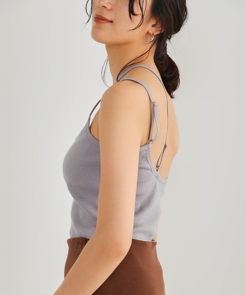 Bou Jeloud（ブージュルード）の「アシメコードカップ付きキャミ（キャミソール・レディース・ブラック/アイボリー/モカ/ラベンダー・ONESIZE）」の14枚目の写真