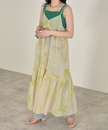 w closet | タイダイウエストサイドリボンティアードキャミワンピース(ワンピース)