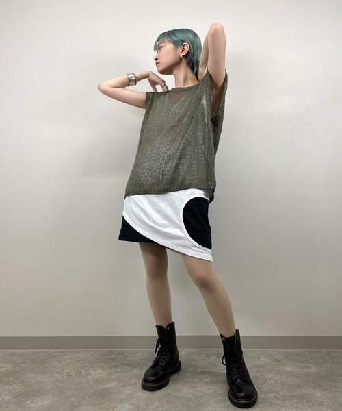 XU（エックスユー）の「【XU/エックスユー】mesh knit vest/メッシュ ニット ベスト シースルー 透け感 ベスト（ベスト・メンズ・ダークグレー/カーキ/アイボリー・ONE SIZE）」の18枚目の写真