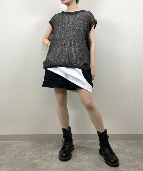 XU（エックスユー）の「【XU/エックスユー】mesh knit vest/メッシュ ニット ベスト シースルー 透け感 ベスト（ベスト・メンズ・ダークグレー/カーキ/アイボリー・ONE SIZE）」の10枚目の写真