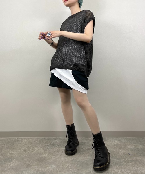 XU（エックスユー）の「【XU/エックスユー】mesh knit vest/メッシュ ニット ベスト シースルー 透け感 ベスト（ベスト・メンズ・ダークグレー/カーキ/アイボリー・ONE SIZE）」の11枚目の写真