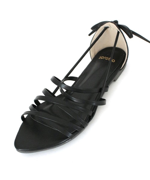 SOROTTO（ソロット）の「レースアップフラットソールサンダル（サンダル・レディース・ブラック/ブラウン/イエロー/アイボリー/ピンク・M/LL/S/L）」の17枚目の写真