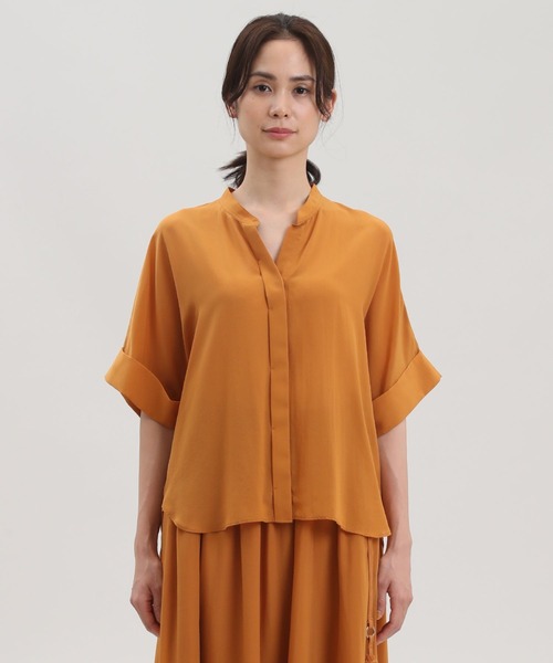 Maison de Beige(メゾンドベージュ)の「《Maison de Beige》ワイドスリーブブラウス【セットアップ対応】(シャツ/ブラウス・レディース・ブラック/オレンジ/モカ・9号/7号)」の8枚目の写真