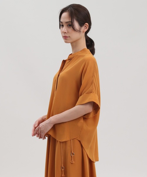 Maison de Beige(メゾンドベージュ)の「《Maison de Beige》ワイドスリーブブラウス【セットアップ対応】(シャツ/ブラウス・レディース・ブラック/オレンジ/モカ・9号/7号)」の9枚目の写真