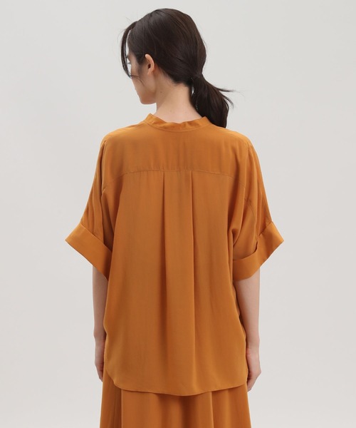 Maison de Beige(メゾンドベージュ)の「《Maison de Beige》ワイドスリーブブラウス【セットアップ対応】(シャツ/ブラウス・レディース・ブラック/オレンジ/モカ・9号/7号)」の10枚目の写真