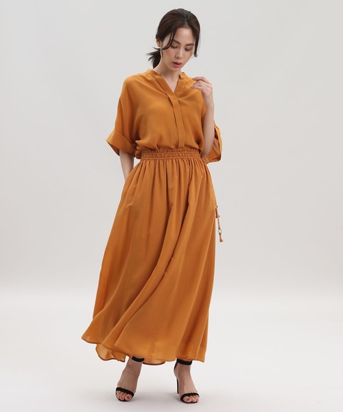 Maison de Beige(メゾンドベージュ)の「《Maison de Beige》ワイドスリーブブラウス【セットアップ対応】(シャツ/ブラウス・レディース・ブラック/オレンジ/モカ・9号/7号)」の12枚目の写真