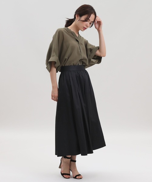 Maison de Beige(メゾンドベージュ)の「《Maison de Beige》ワイドスリーブブラウス【セットアップ対応】(シャツ/ブラウス・レディース・ブラック/オレンジ/モカ・9号/7号)」の5枚目の写真