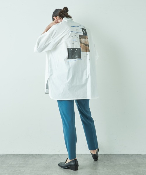 Lui's(ルイス)の「5分袖グラフィックプリントシャツ(シャツ/ブラウス・メンズ・グレー/ホワイト・FREE)」の6枚目の写真