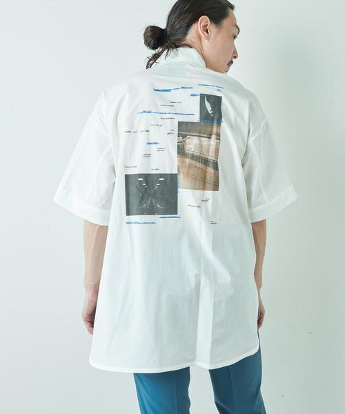 Lui's(ルイス)の「5分袖グラフィックプリントシャツ(シャツ/ブラウス・メンズ・グレー/ホワイト・FREE)」の11枚目の写真