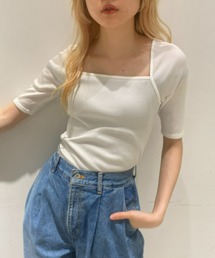 LE CIEL BLEU（ルシェルブルー）の「Square Neck Tee（Tシャツ/カットソー）」