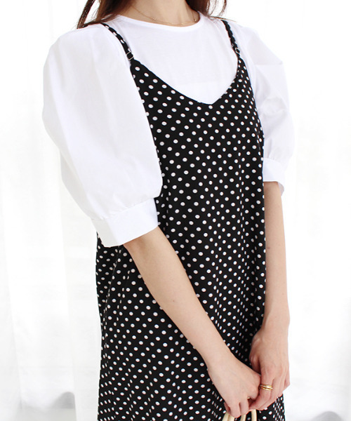 MODE ROBE(モードローブ)の「キャミワンピース(ワンピース・レディース・ブルー/ドット・FREE)」の12枚目の写真