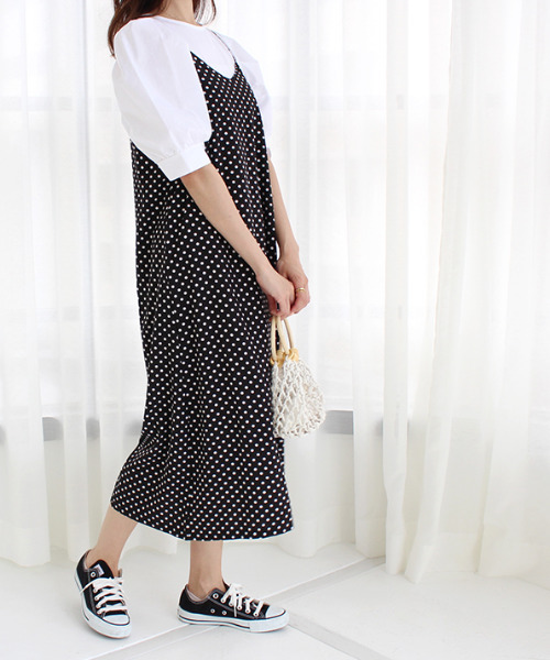 MODE ROBE(モードローブ)の「キャミワンピース(ワンピース・レディース・ブルー/ドット・FREE)」の13枚目の写真