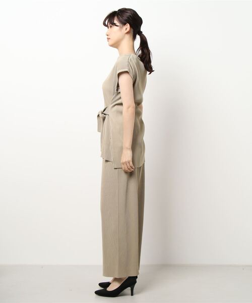 Grand PARK(グランドパーク)の「ウエストリボンチュニック&ワイドパンツセットアップ(アンサンブル・レディース・ブラック/ベージュ/キャメル・FREE)」の11枚目の写真