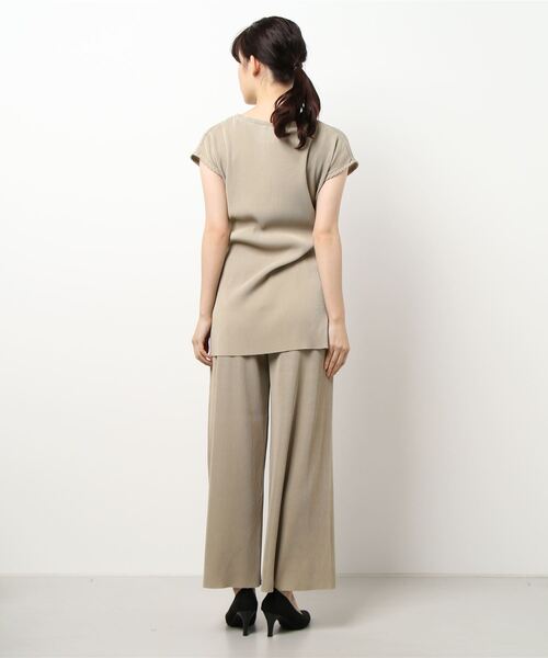 Grand PARK(グランドパーク)の「ウエストリボンチュニック&ワイドパンツセットアップ(アンサンブル・レディース・ブラック/ベージュ/キャメル・FREE)」の8枚目の写真