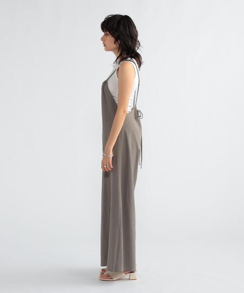 FEELING MADE（フィーリングメイド）の「FEELING MADE ドライタッチ バイカラーヘム サロペット（サロペット/オーバーオール・レディース・ブラック/ブラウン/グレー・MEDIUM/LARGE）」の11枚目の写真