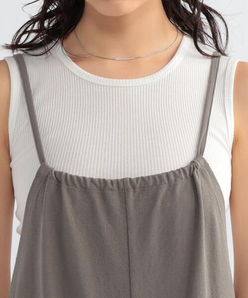 FEELING MADE（フィーリングメイド）の「FEELING MADE ドライタッチ バイカラーヘム サロペット（サロペット/オーバーオール・レディース・ブラック/ブラウン/グレー・MEDIUM/LARGE）」の13枚目の写真