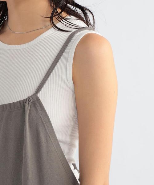 FEELING MADE（フィーリングメイド）の「FEELING MADE ドライタッチ バイカラーヘム サロペット（サロペット/オーバーオール・レディース・ブラック/ブラウン/グレー・MEDIUM/LARGE）」の14枚目の写真