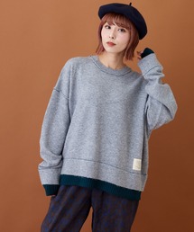 CUBE SUGAR（キューブシュガー）の「ヤクフィールニット 配色 切替 プルオーバー（ニット/セーター）」