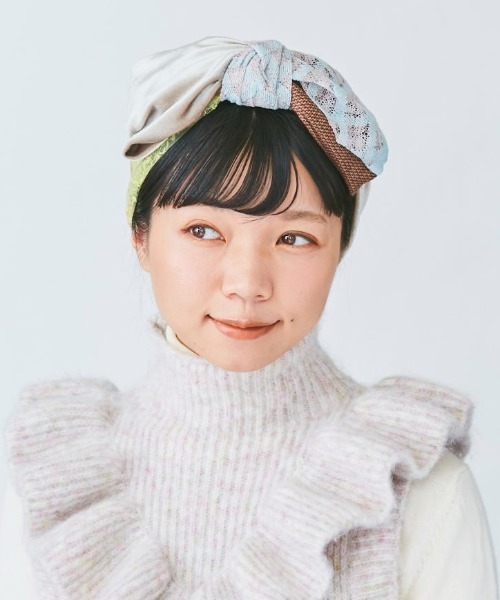 kaorinomori（カオリノモリ）の「カオリノモリ　ティッピヘアバンド（ヘアバンド・レディース・ベージュ/ブルー/ブラウン・FREE）」の3枚目の写真