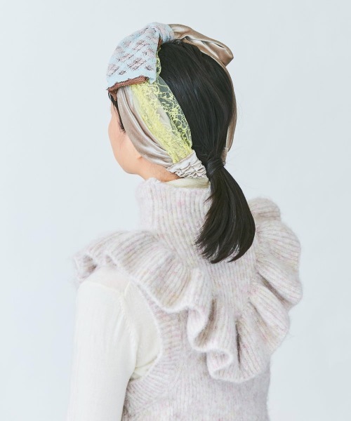 kaorinomori（カオリノモリ）の「カオリノモリ　ティッピヘアバンド（ヘアバンド・レディース・ベージュ/ブルー/ブラウン・FREE）」の4枚目の写真