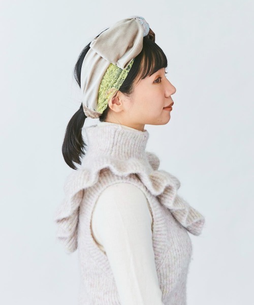 kaorinomori（カオリノモリ）の「カオリノモリ　ティッピヘアバンド（ヘアバンド・レディース・ベージュ/ブルー/ブラウン・FREE）」の5枚目の写真