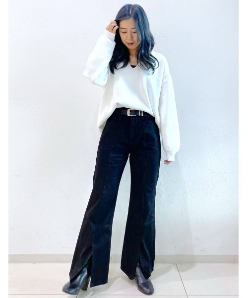 PAGEBOY（ページボーイ）の「VネックBIGプルオーバー（ニット/セーター・レディース・オフホワイト/ブラック/ブラウン系その他/グレイッシュベージュ/アクア・FREE）」の15枚目の写真