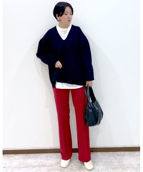 PAGEBOY（ページボーイ）の「VネックBIGプルオーバー（ニット/セーター・レディース・オフホワイト/ブラック/ブラウン系その他/グレイッシュベージュ/アクア・FREE）」の17枚目の写真