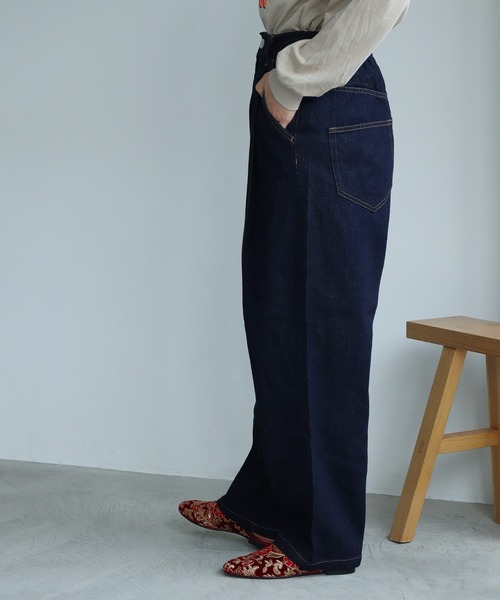caph（カーフ）の「◇10ozC/Liデニムタック 太パンツ(インディゴ)（その他パンツ・レディース・ネイビー・FREE）」の9枚目の写真