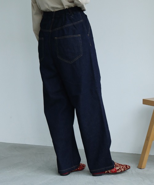 caph（カーフ）の「◇10ozC/Liデニムタック 太パンツ(インディゴ)（その他パンツ・レディース・ネイビー・FREE）」の8枚目の写真