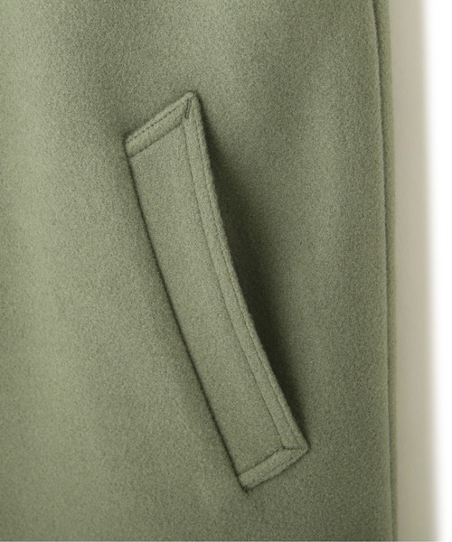 FREE'S MART（フリーズマート）の「【インフルエンサー森下愛里沙さんレコメンド / Sシリーズ対応】◆ジャージメルトンノーカラーコート（ノーカラーコート・レディース・チャコールグレー/オフホワイト/ライトグリーン/モカ・SMALL/MEDIUM）」の11枚目の写真