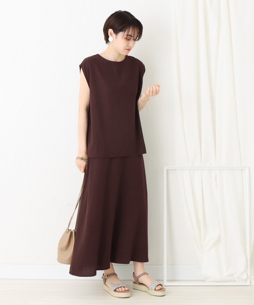 libelle more(リベル モア)の「綿レーヨン麻スカートセットアップ(スカート・レディース・ブラウン/ベージュ/カーキ/チャコールグレー・L/M)」の12枚目の写真