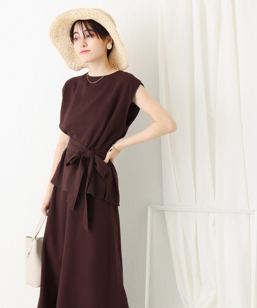 libelle more(リベル モア)の「綿レーヨン麻スカートセットアップ(スカート・レディース・ブラウン/ベージュ/カーキ/チャコールグレー・L/M)」の13枚目の写真