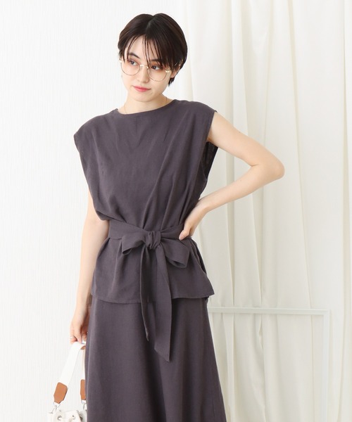 libelle more(リベル モア)の「綿レーヨン麻スカートセットアップ(スカート・レディース・ブラウン/ベージュ/カーキ/チャコールグレー・L/M)」の10枚目の写真