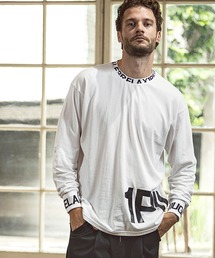 1PIU1UGUALE3  RELAX  | 1PIU1UGUALE3 RELAX(ウノピゥウノウグァーレトレ)ワイドネックロゴ長袖Tシャツ(Tシャツ/カットソー)