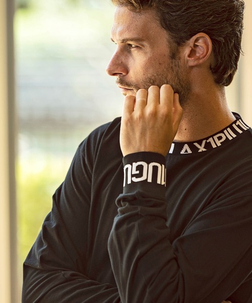 1PIU1UGUALE3  RELAX （ウノピゥウノウグァーレトレ リラックス）の「1PIU1UGUALE3 RELAX(ウノピゥウノウグァーレトレ)ワイドネックロゴ長袖Tシャツ（Tシャツ/カットソー・メンズ・ホワイト/ブラック・S/M/L/XL/XXL）」の15枚目の写真