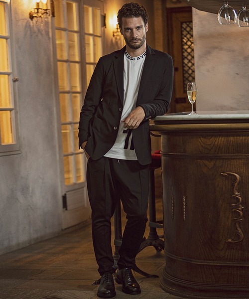 1PIU1UGUALE3  RELAX （ウノピゥウノウグァーレトレ リラックス）の「1PIU1UGUALE3 RELAX(ウノピゥウノウグァーレトレ)ワイドネックロゴ長袖Tシャツ（Tシャツ/カットソー・メンズ・ホワイト/ブラック・S/M/L/XL/XXL）」の18枚目の写真