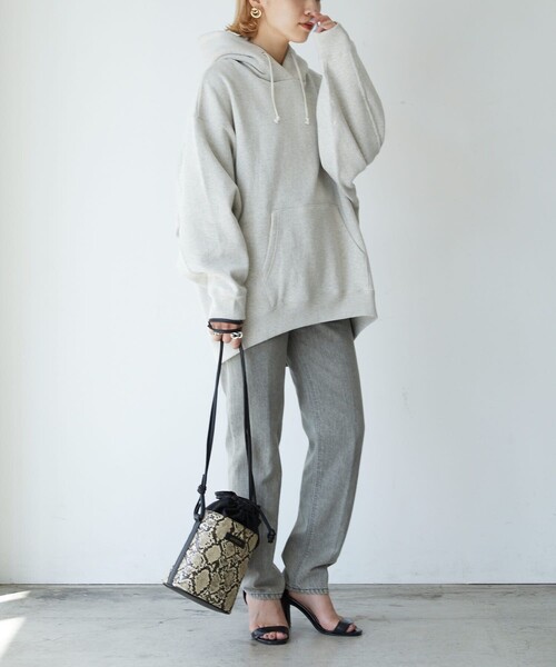 FREAK'S STORE（フリークスストア）の「▽【WEB限定】ヘビーウェイト裏起毛スウェットパーカー(フーディ・トレーナー)（パーカー・レディース・ナチュラル/ライトグレー/グレー/ブラック/ダークブラウン/レッド/マスタード/オリーブ/ブルー/イエロー/ラベンダー・ﾌﾘ-）」の13枚目の写真