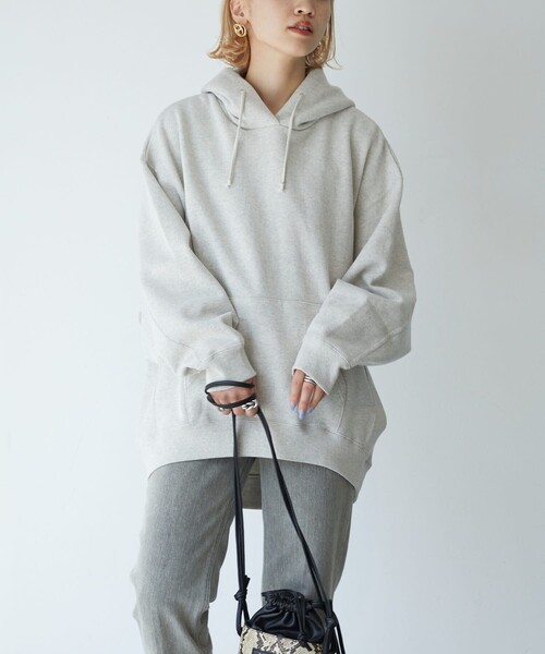 FREAK'S STORE（フリークスストア）の「▽【WEB限定】ヘビーウェイト裏起毛スウェットパーカー(フーディ・トレーナー)（パーカー・レディース・ナチュラル/ライトグレー/グレー/ブラック/ダークブラウン/レッド/マスタード/オリーブ/ブルー/イエロー/ラベンダー・ﾌﾘ-）」の14枚目の写真